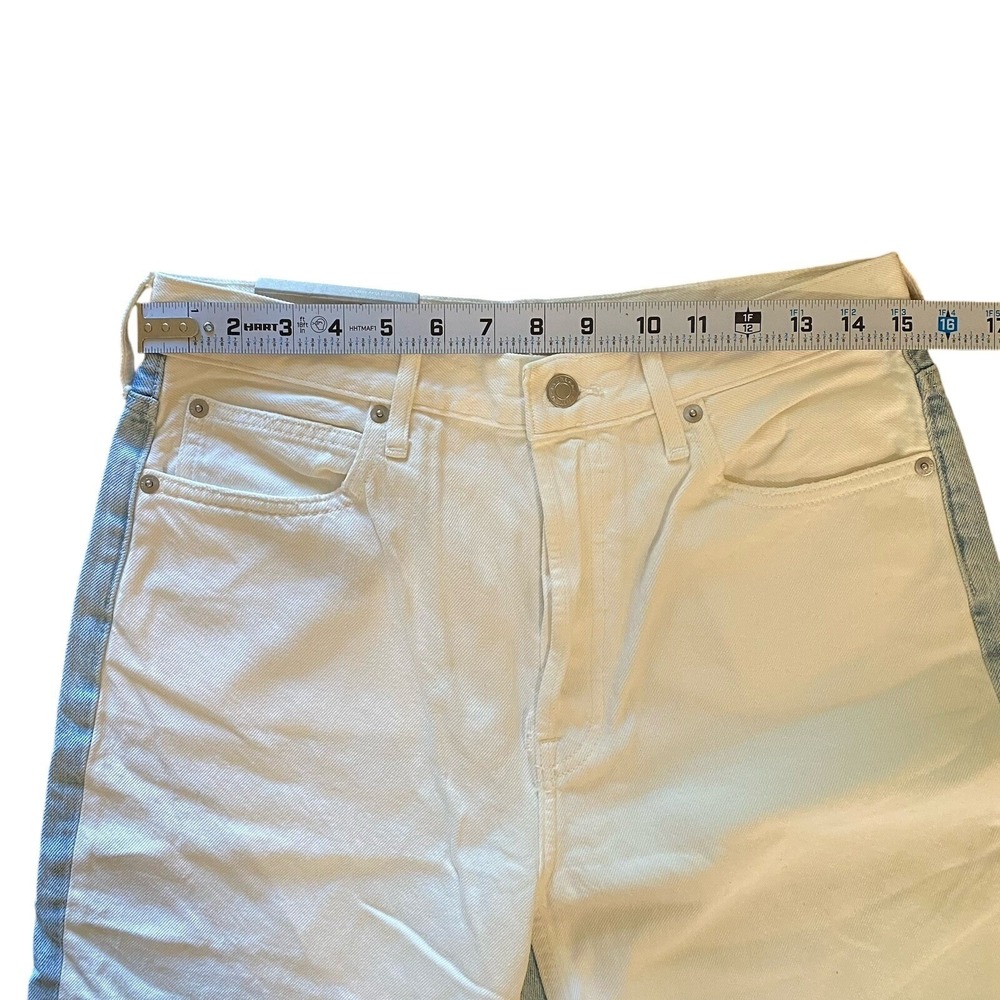 Everlane NWT The Way High Jean 29 Two Tone Split White Blue Straight Leg Rigid - Picture 13 of 13
